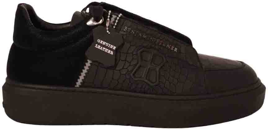 Benjamin Berner Benjamin Berner Theo Sneakers Zwart Theo Crocodile Zwart