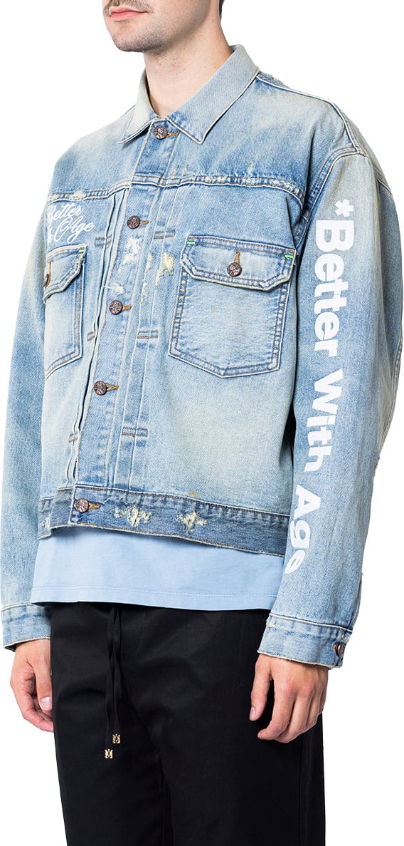 Better With Age BIRMINGHAM SELVAGE DENIM JACKET INDIGO Blauw