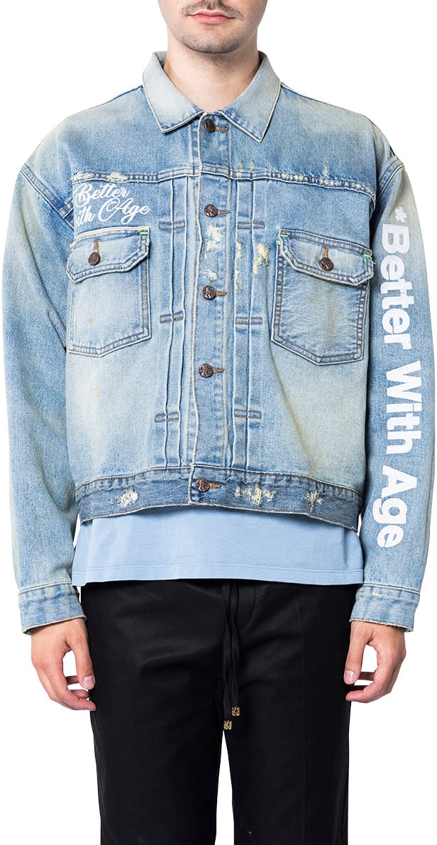 Better With Age BIRMINGHAM SELVAGE DENIM JACKET INDIGO Blauw