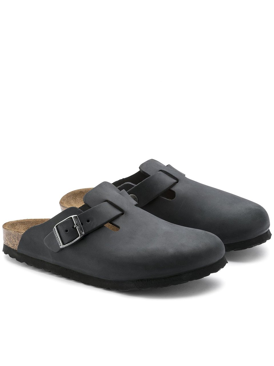 Birkenstock Seamless Black Nubuck Slip-On Shoes with Adjustable Strap Zwart