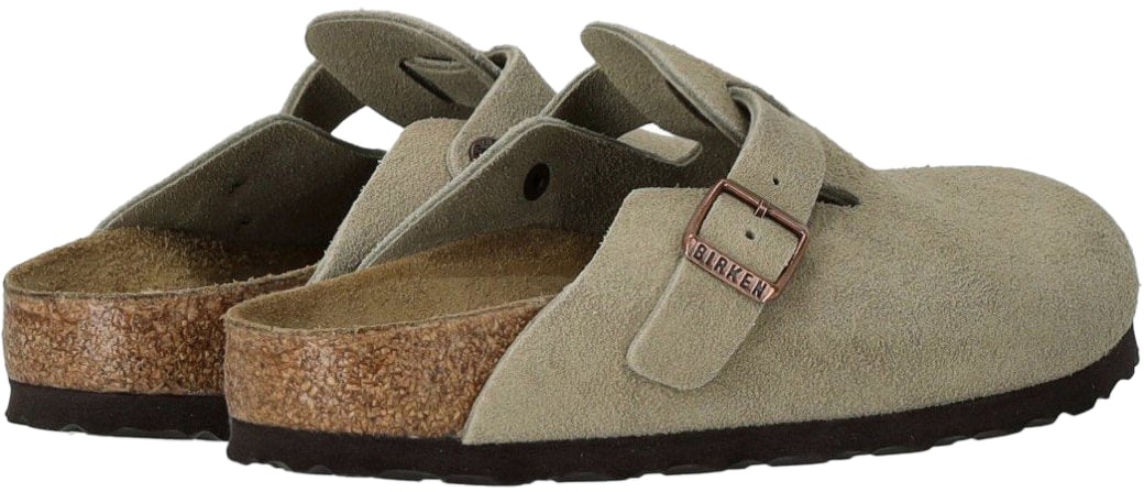 Birkenstock BIRKENSTOCK BOSTON SUEDE TAUPE CLOG Beige