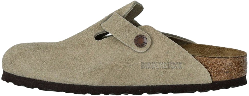 Birkenstock BIRKENSTOCK BOSTON SUEDE TAUPE CLOG Beige