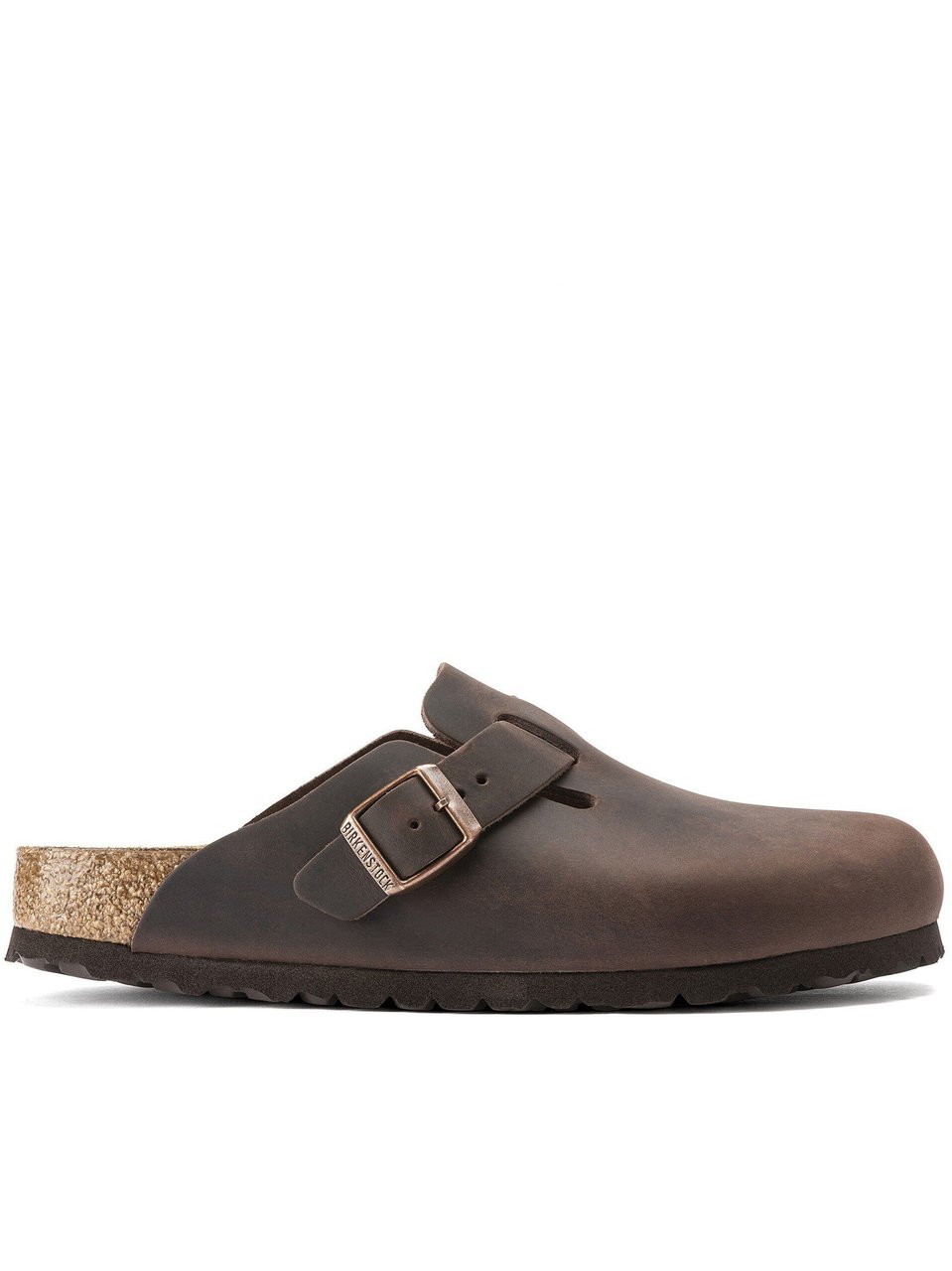 Birkenstock Boston Matte Brown Leather Clogs Grijs