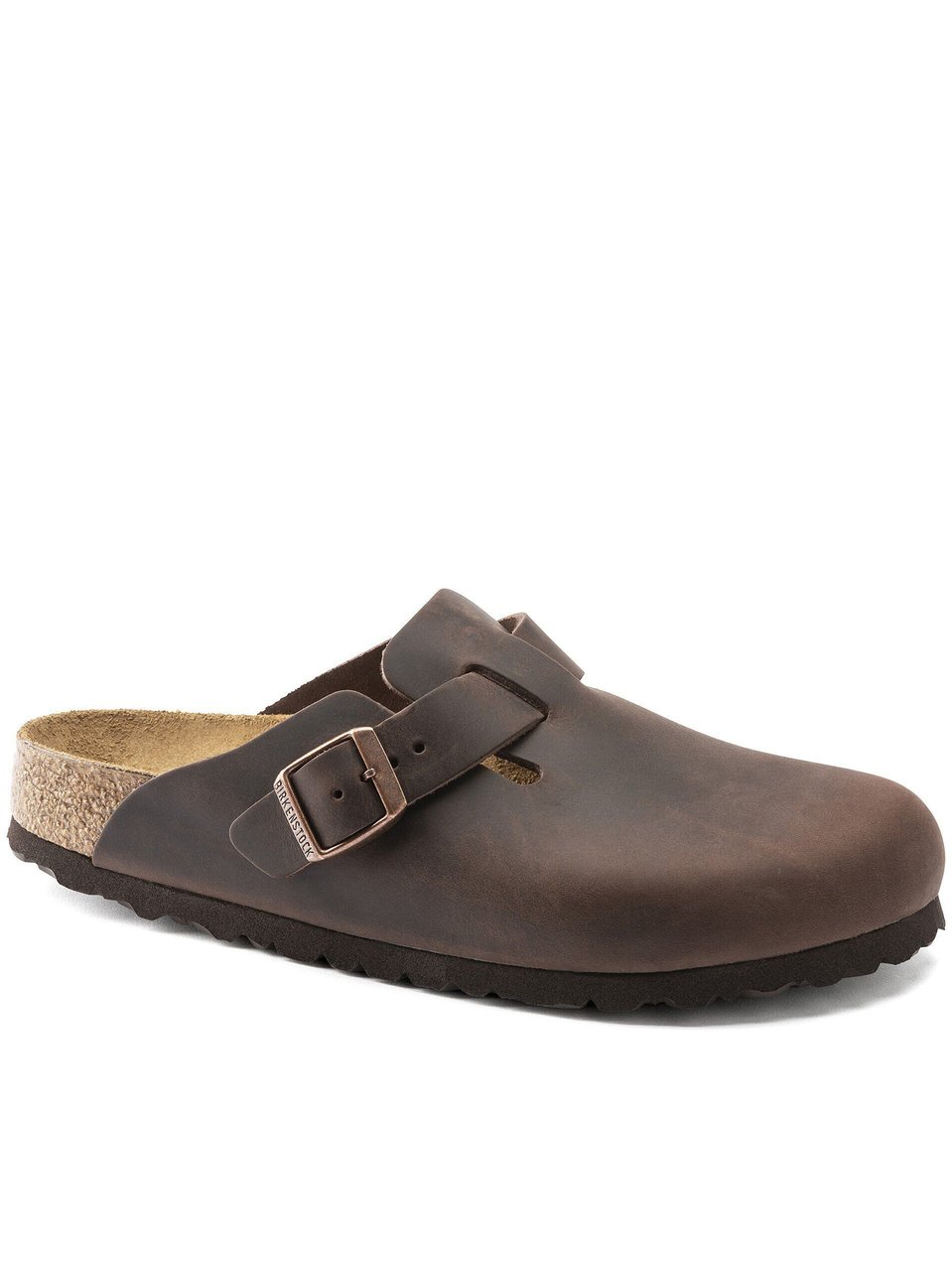 Birkenstock Boston Matte Brown Leather Clogs Grijs