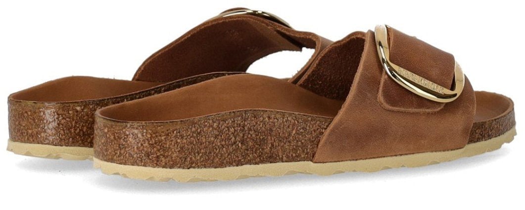 Birkenstock BIRKENSTOCK MADRID BIG BUCKLE COGNAC SANDAL Bruin
