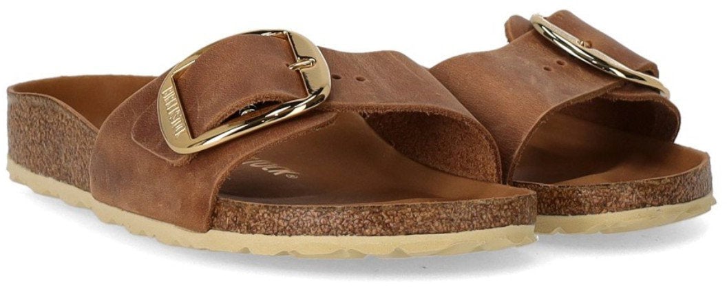 Birkenstock BIRKENSTOCK MADRID BIG BUCKLE COGNAC SANDAL Bruin