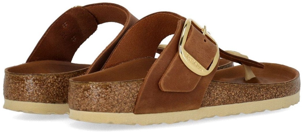 Birkenstock BIRKENSTOCK GIZEH BIG BUCKLE COGNAC THONG SANDAL Bruin