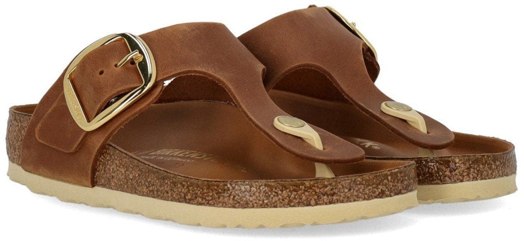 Birkenstock BIRKENSTOCK GIZEH BIG BUCKLE COGNAC THONG SANDAL Bruin