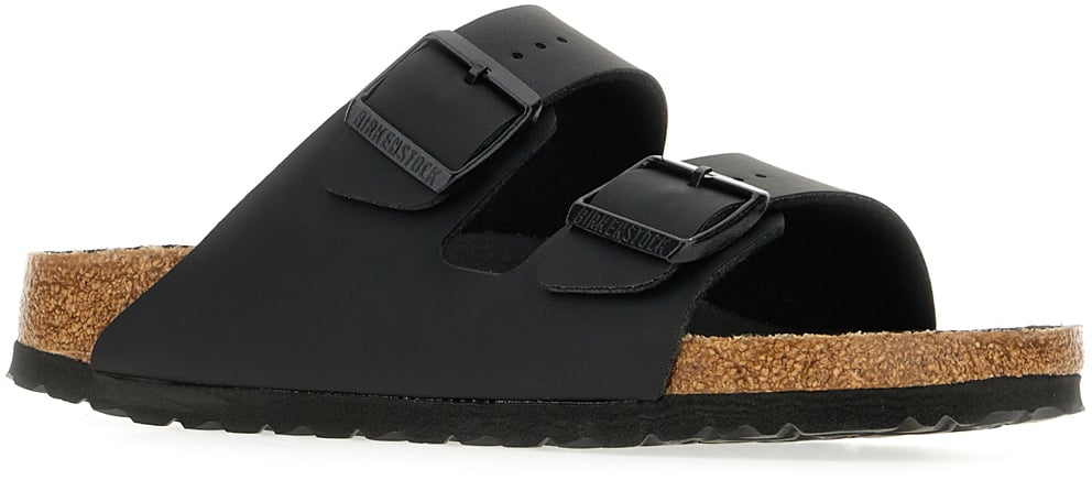 Birkenstock Birkenstock Black leather Arizona sandals Zwart