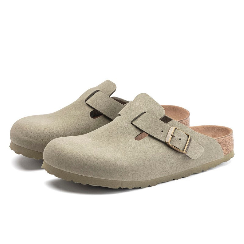 Birkenstock Birkenstock Boston Vegan Birkibuc Khaki Groen