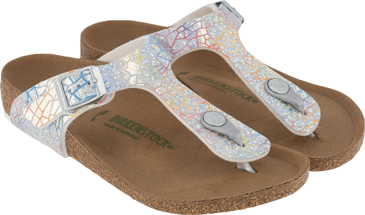 Birkenstock Birkenstock Kinder Meisjes Slippers Rio Sparkle Zilver Metallic