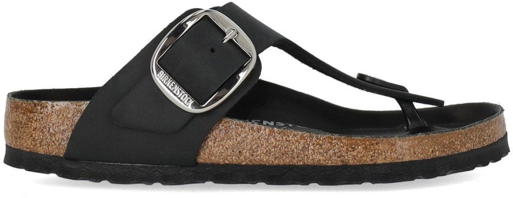 BIRKENSTOCK GIZEH BIG BUCKLE THONG SANDAL Zwart