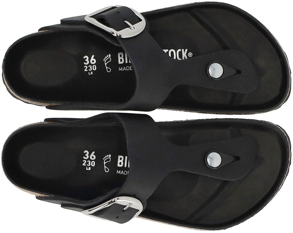 BIRKENSTOCK GIZEH BIG BUCKLE THONG SANDAL Zwart