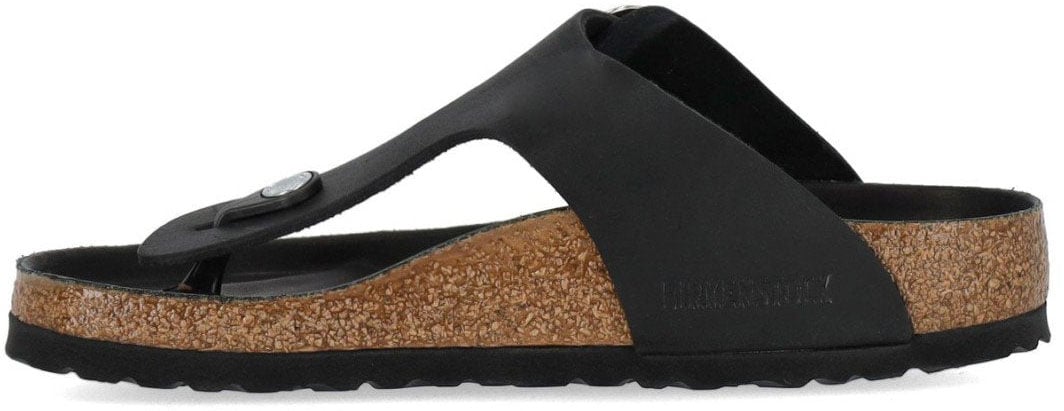 BIRKENSTOCK GIZEH BIG BUCKLE THONG SANDAL Zwart