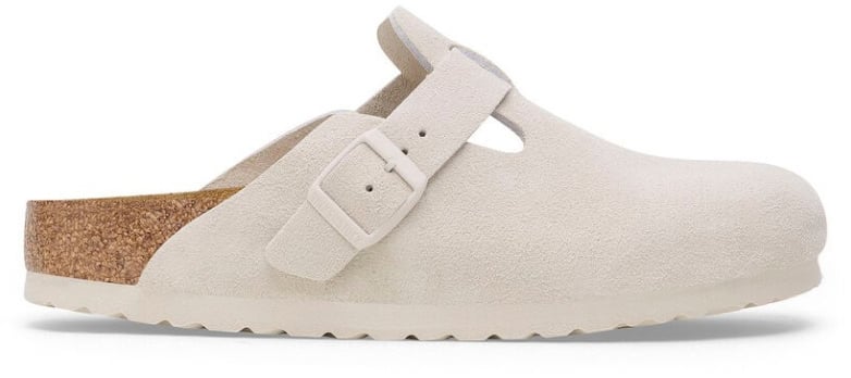 Birkenstock Birkenstock Boston Antique White Suede Wit