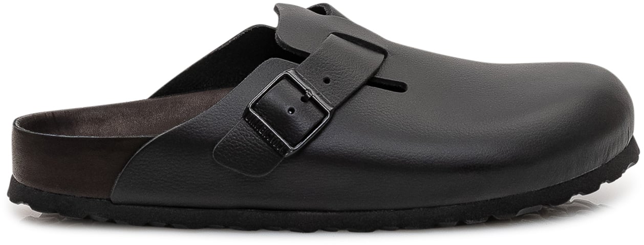 Birkenstock Sabot Boston Exquisite con Fibbia Laterale Zwart
