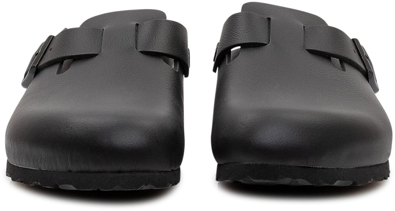 Birkenstock Sabot Boston Exquisite con Fibbia Laterale Zwart