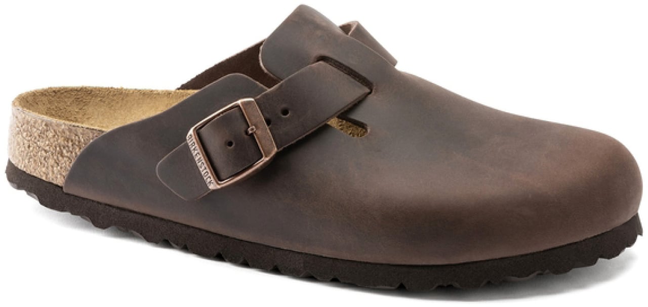 Birkenstock Sandalo Arizona a due fasce in pelle nera lucida Zwart