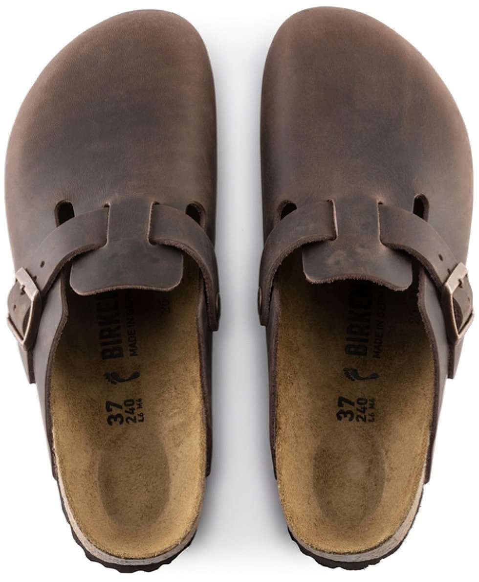 Birkenstock Sandalo Arizona a due fasce in pelle nera lucida Zwart