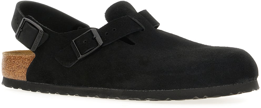 Birkenstock Birkenstock Black suede Tokio II slippers Zwart