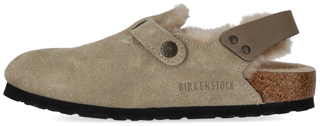 Birkenstock BIRKENSTOCK TOKIO SHEARLING TAUPE CLOG Beige