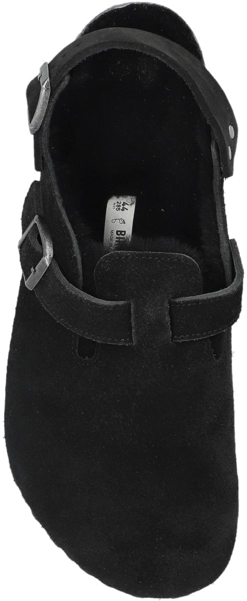 Birkenstock Tokio Shearling Suede Mules Zwart