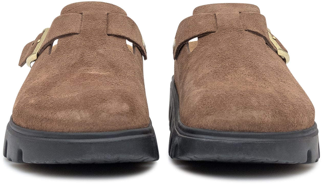 Birkenstock Birkenstock Boston Chunky in Camoscio Marrone Bruin