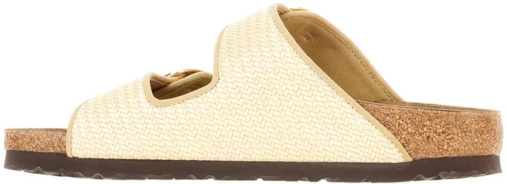 Birkenstock Birkenstock Rafia Arizona Big Buckle sandals Neutraal