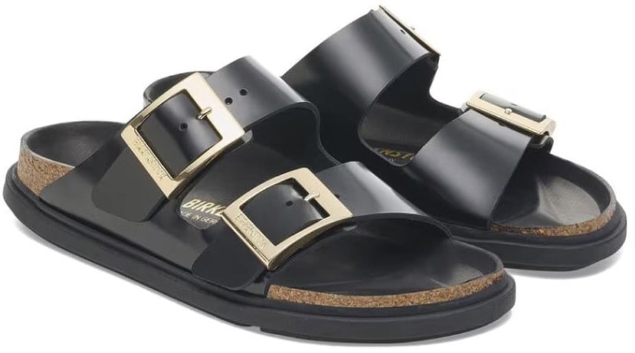 Birkenstock Sandals Shine Black Zwart