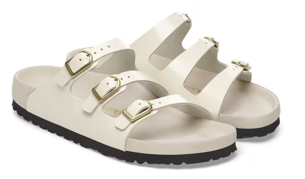Birkenstock Sandals Shine Ecru Divers
