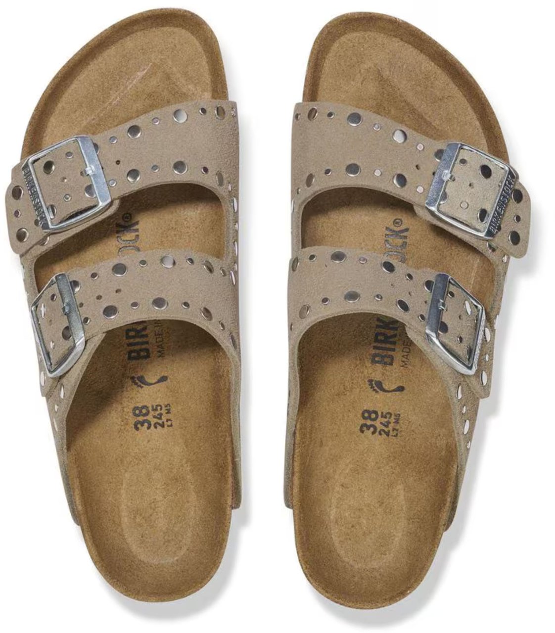 Birkenstock Birkenstock Arizona Rivet Narrow Slippers Taupe 1029390 Taupe