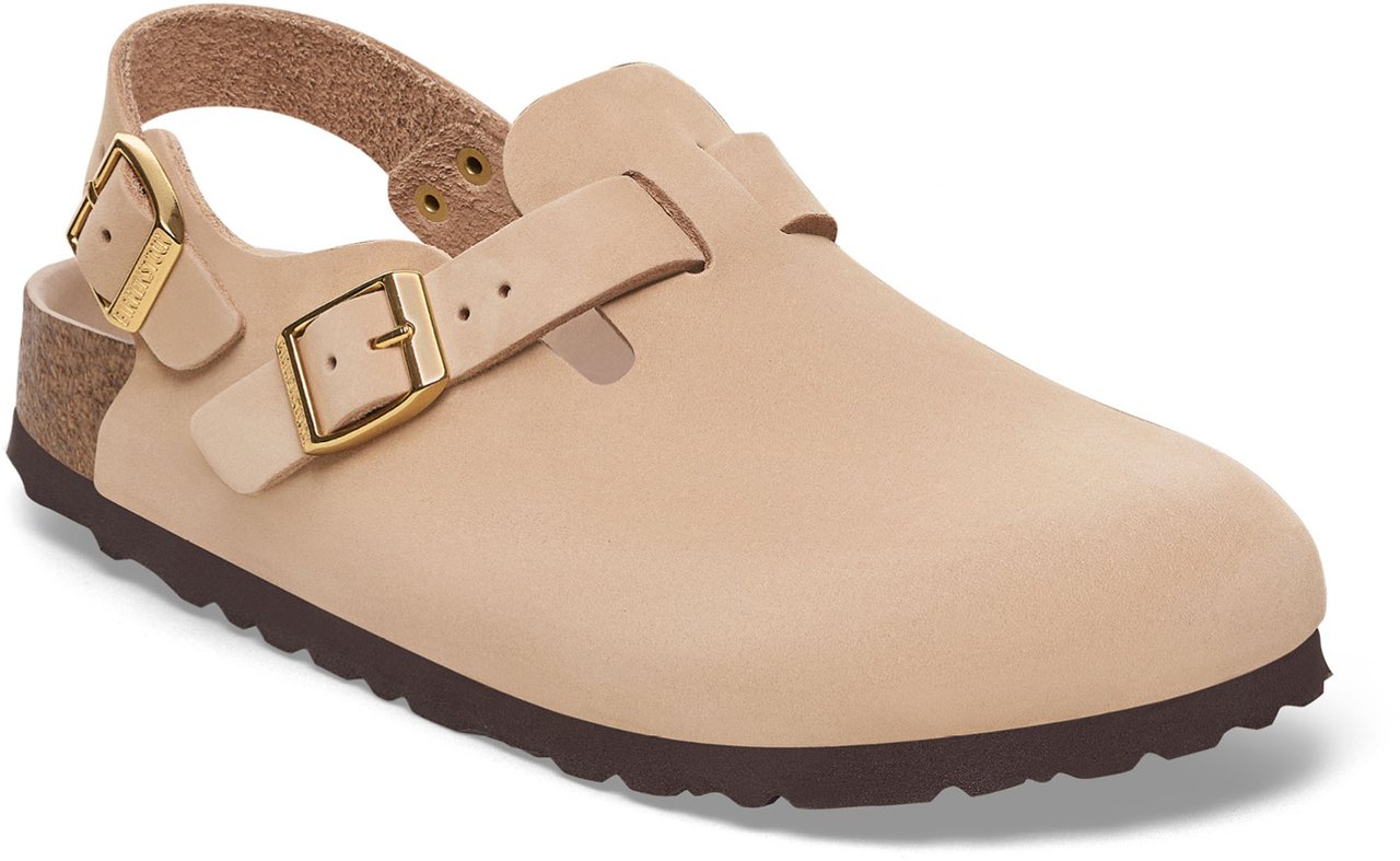 Birkenstock Ciabatta Tokio sabot con cinturino in nabuck cammello Beige