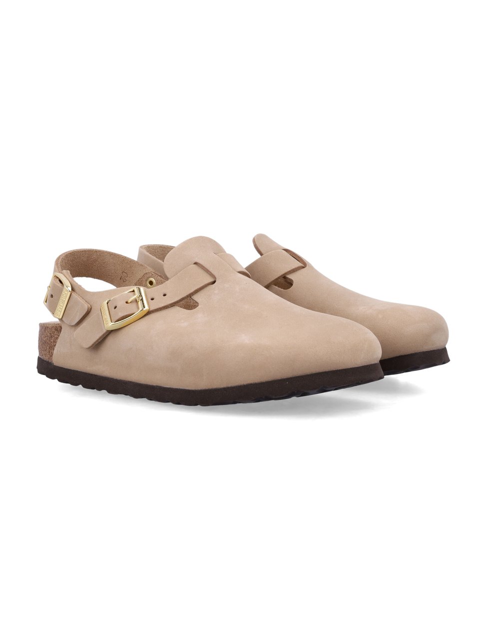 Birkenstock Tokio Nubuck Leather Clog Sandals Neutraal