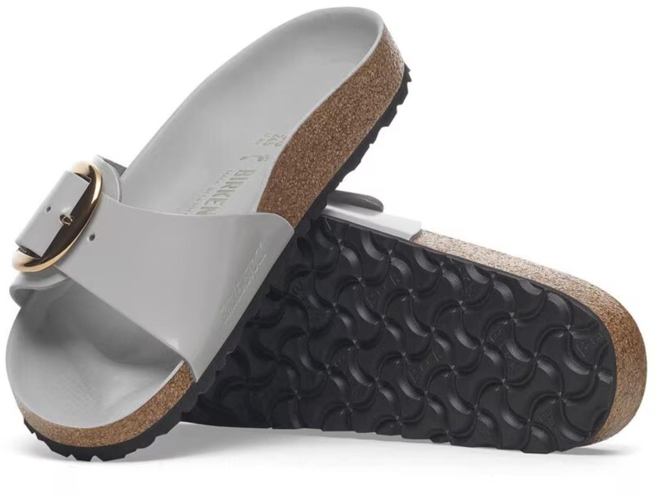 Birkenstock Birkenstock Madrid Big Buckle Slippers Lichtgrijs 1029534 Grijs