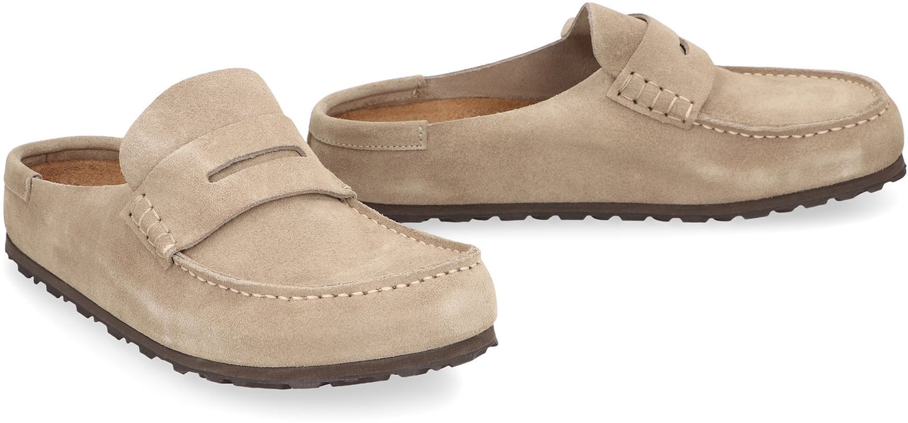 Birkenstock Sabot Napoli Avvolto in suede Taupe