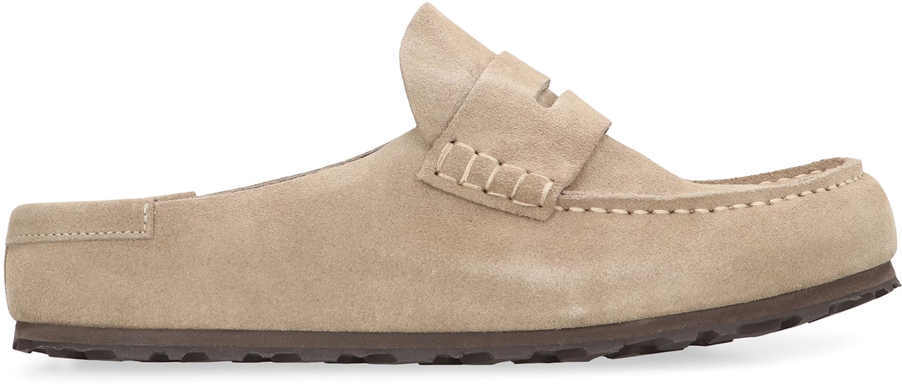 Birkenstock Sabot Napoli Avvolto in suede Taupe