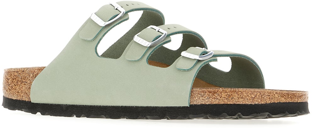 Birkenstock Birkenstock Sage green suede Florida sandals Groen