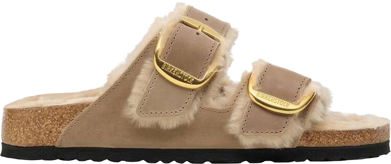 Birkenstock Arizona Big Buckle Shearling-Lined Sandals Neutraal