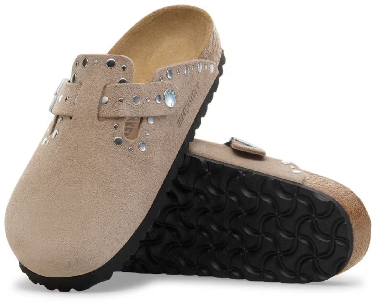 Birkenstock Boston Rivet Narrow Slippers Taupe 1030418 Taupe