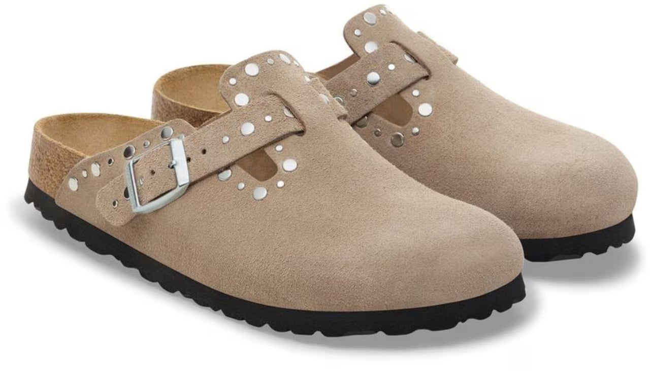 Birkenstock Boston Rivet Narrow Slippers Taupe 1030418 Taupe