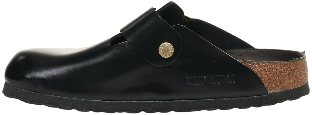 Birkenstock Smooth leather sandals 'Boston Big Buckle' Zwart