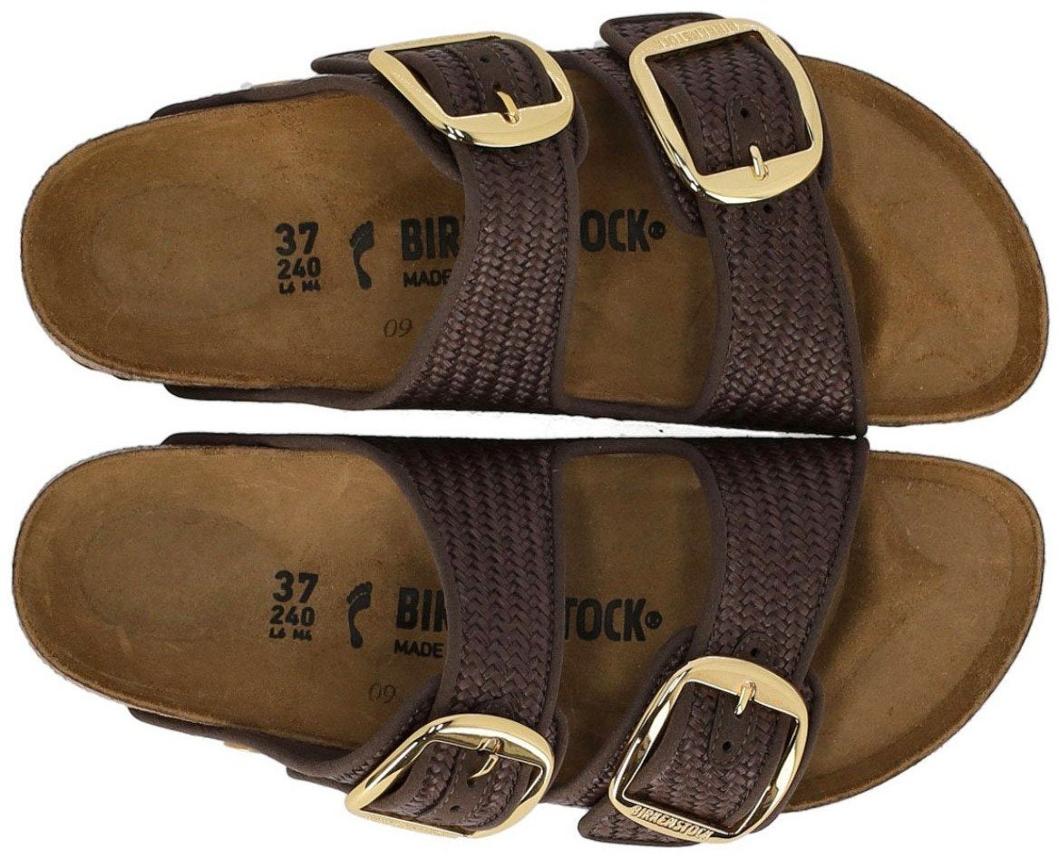 BIRKENSTOCK ARIZONA RAFFIA BIG BUCKLE CARAFE SANDAL Bruin