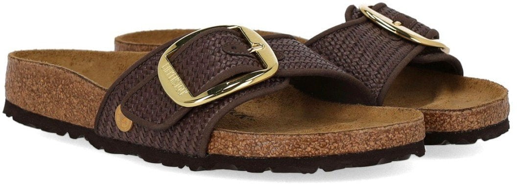 Birkenstock BIRKENSTOCK MADRID RAFFIA BIG BUCKLE CARAFE SANDAL Bruin