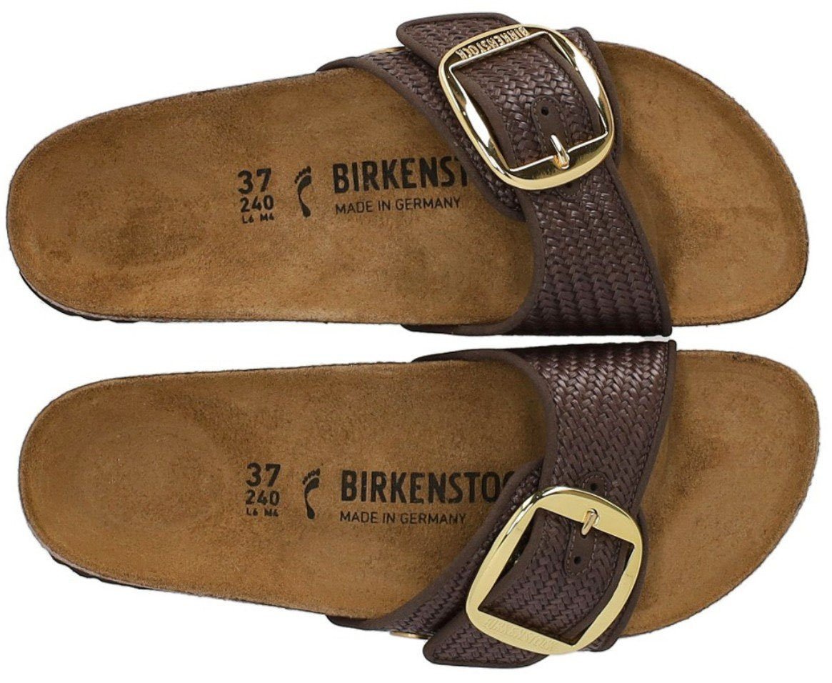 Birkenstock BIRKENSTOCK MADRID RAFFIA BIG BUCKLE CARAFE SANDAL Bruin