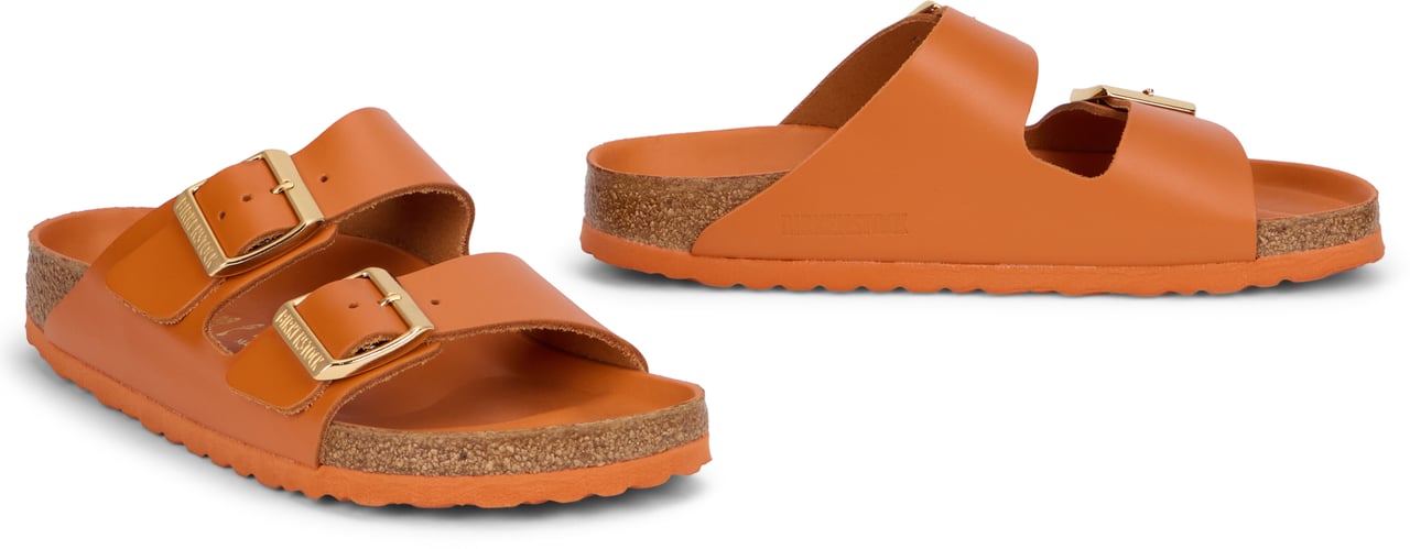 Birkenstock Two strap sandals in leather Oranje
