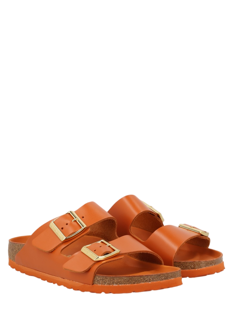 Birkenstock Two-Strap Orange Sandals with Adjustable Gold-Tone Buckles Oranje