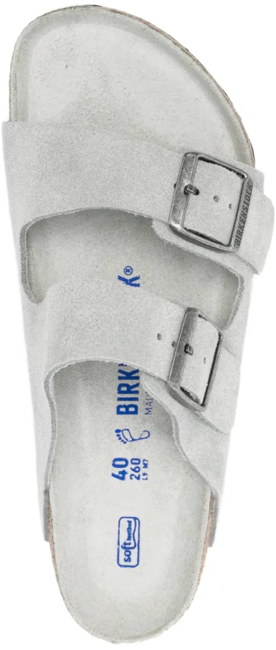Birkenstock Arizona Soft Footbed Suede Leather Unisex Pure Sage Tonal Grijs