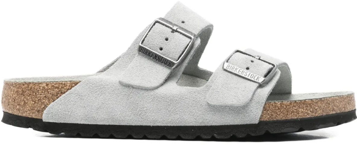 Birkenstock Arizona Soft Footbed Suede Leather Unisex Pure Sage Tonal Grijs