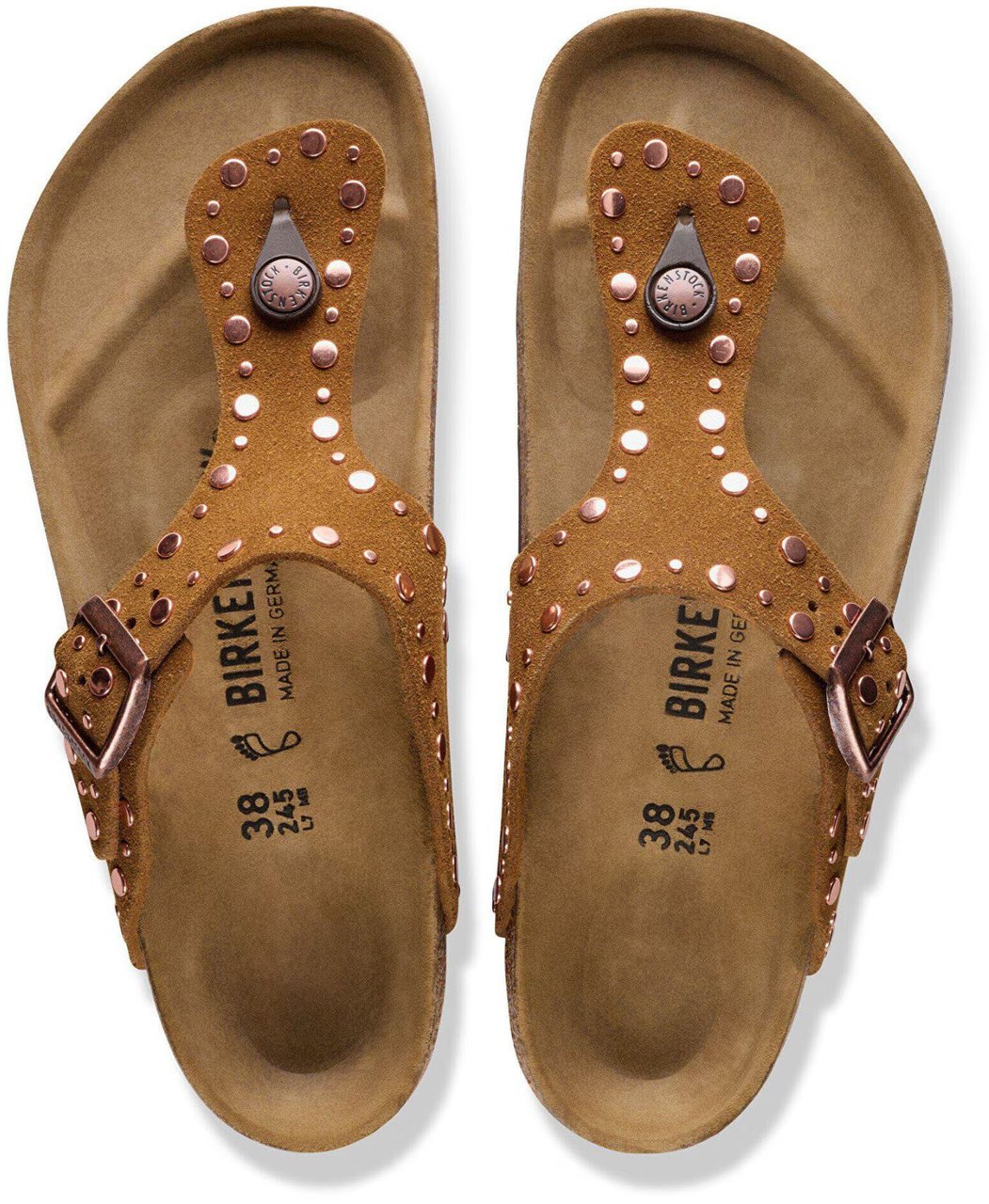 Birkenstock Birkenstock Gizeh Rivet Regular Slippers Cognac 1031649 Bruin