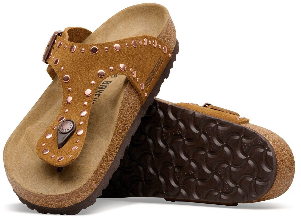 Birkenstock Birkenstock Gizeh Rivet Regular Slippers Cognac 1031649 Bruin